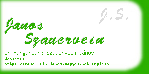 janos szauervein business card
